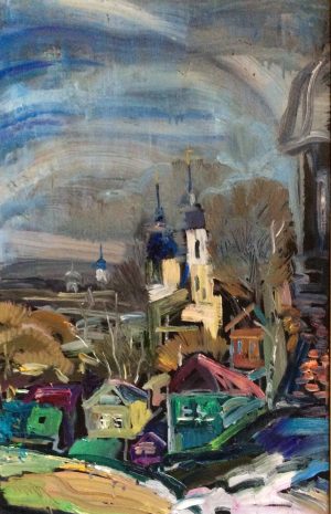Весна в Переславле, холст, масло, 90х50,