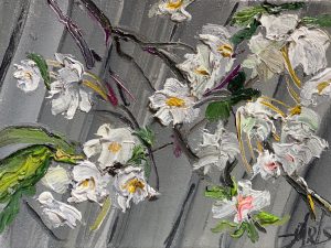Ольга Симонова, Веточка вишни, 17х24, холст, масло, 2025 г.