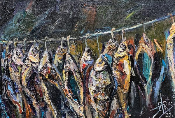 Симонова Ольга, Воблы, 40х60, холст, масло, 2022 г.