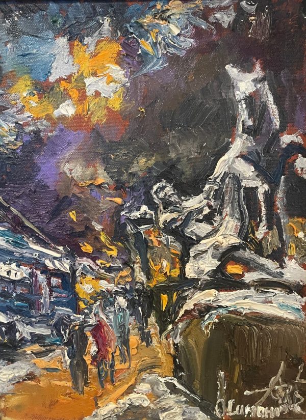 Ольга Симонова, Аничков мост, 2021 г., 30х40, холст, масло