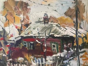 Ольга Симонова, Первый снег. Серпухов, 2017 г, 45х55, холст, масло