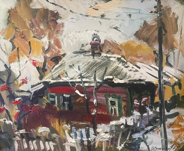 Ольга Симонова, Первый снег. Серпухов, 2017 г, 45х55, холст, масло