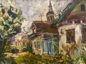 Ольга Симонова, Поречье-Рыбное, апрельский день, 2021 г., 60х80,холст, масло