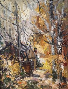 Ольга Симонова, У родной калитки, 2018 г., 60х50, холст, масло