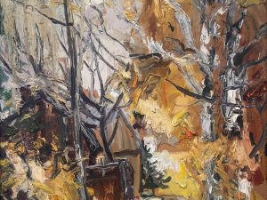 Ольга Симонова, У родной калитки, 2018 г., 60х50, холст, масло