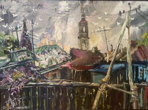 Ольга Симонова, Хмурый день в Поречье-Рыбном, 2021 г.,  74х100, холст, масло