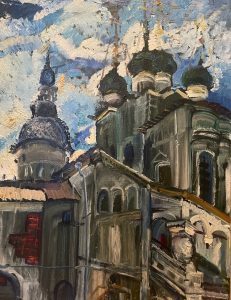 Ольга Симонова, Церковь Иоанна Богослова. Ростовский Кремль, 2016 г., 85х65, холст, масло