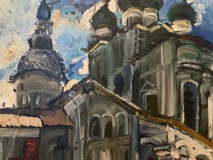 Ольга Симонова, Церковь Иоанна Богослова. Ростовский Кремль, 2016 г., 85х65, холст, масло