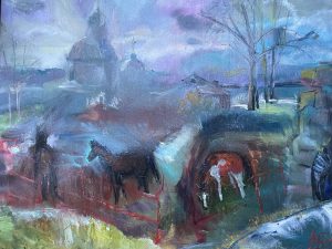 Ольга Симонова, Весеннее пробуждение. Серпухов, 80х100, холст, масло, 2026 г.