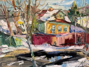Ольга Симонова, Дом 26 в Каменке, 45х60, холст, масло, 2026 г.