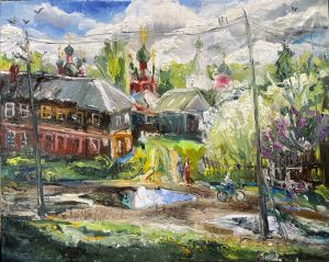 Ольга Симонова, После майского дождя. Переславль-Залесский, 80х100, холст, масло, 2026 г.