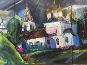 Ольга Симонова, Рязанские ритмы весны, 75х195, холст, масло, 2026 г.